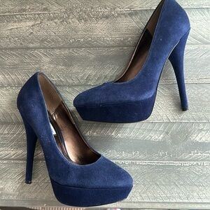 Steve Madden shoes Platform Navy Blue 6 inch heels size 8 sexy dressy